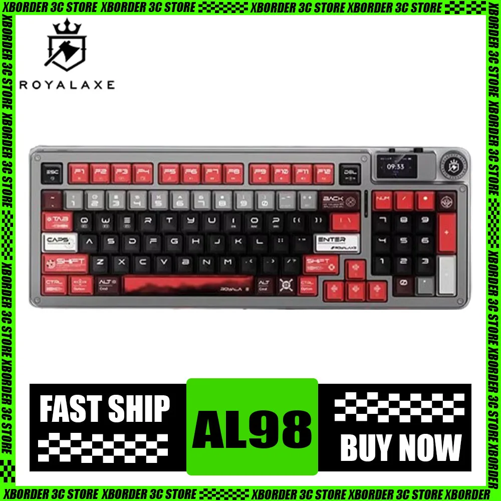 

Royal Axe Al98 Magnetic Switch Keyboard Smart Screen Quick Trigger Three Mode Wireless Gaming Keyboard Low Delay Pc Gamer Gifts