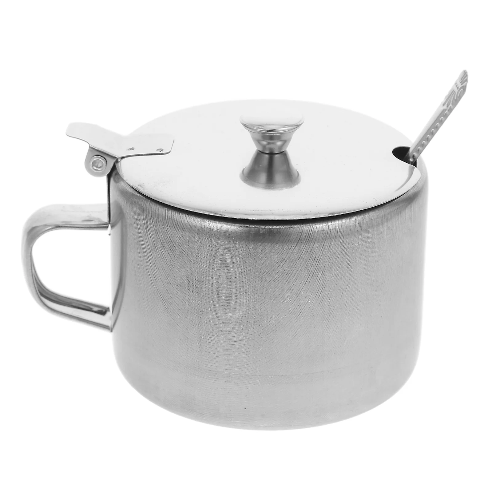 

Stainless Steel Sugar Bowls Seasoning Containers with Lid Spoon Kitchen Condiment Jar Pepper Salt Pot Sugar Jar