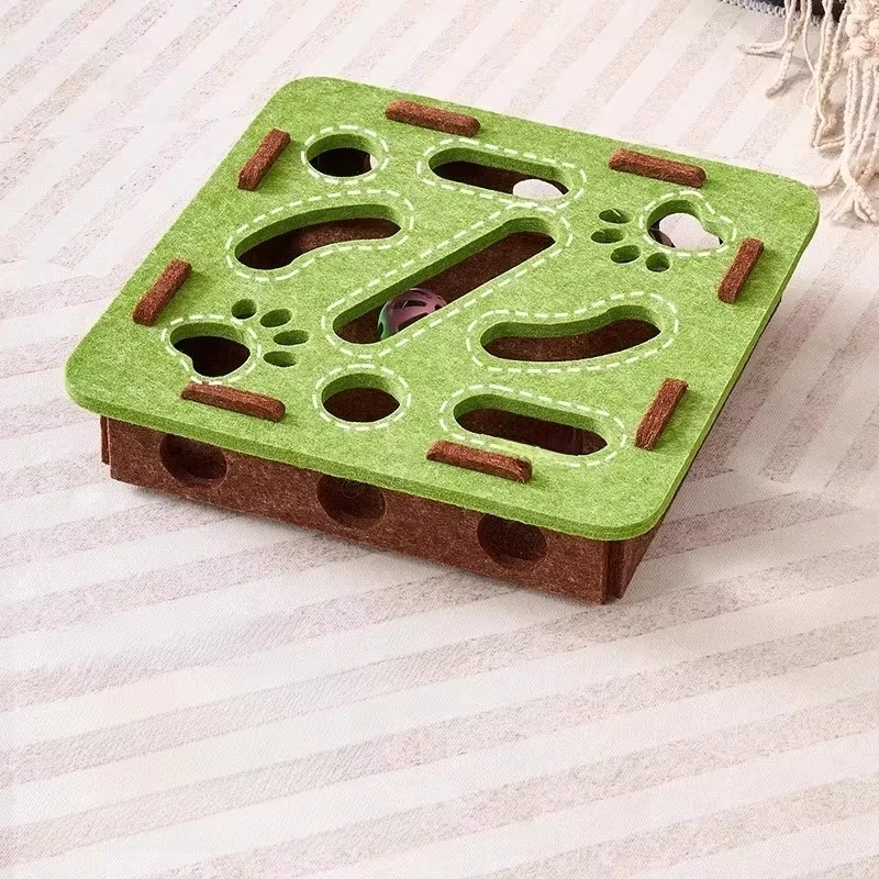 Cat Puzzle Toy Felt Puzzle Box Cat Exercise Toy With Ball Indoor Sports Entertainment Hunting Cat Toys For Indoor Cats view 5
