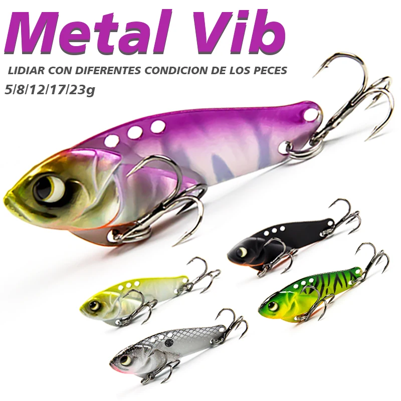 Metal Jig VIB Lure 5/8/12/17/23g Spoon Spinner Laser Painting Fishing Tackle Spinning Hook Swimbait Pesca Bait Popper VIBRATION