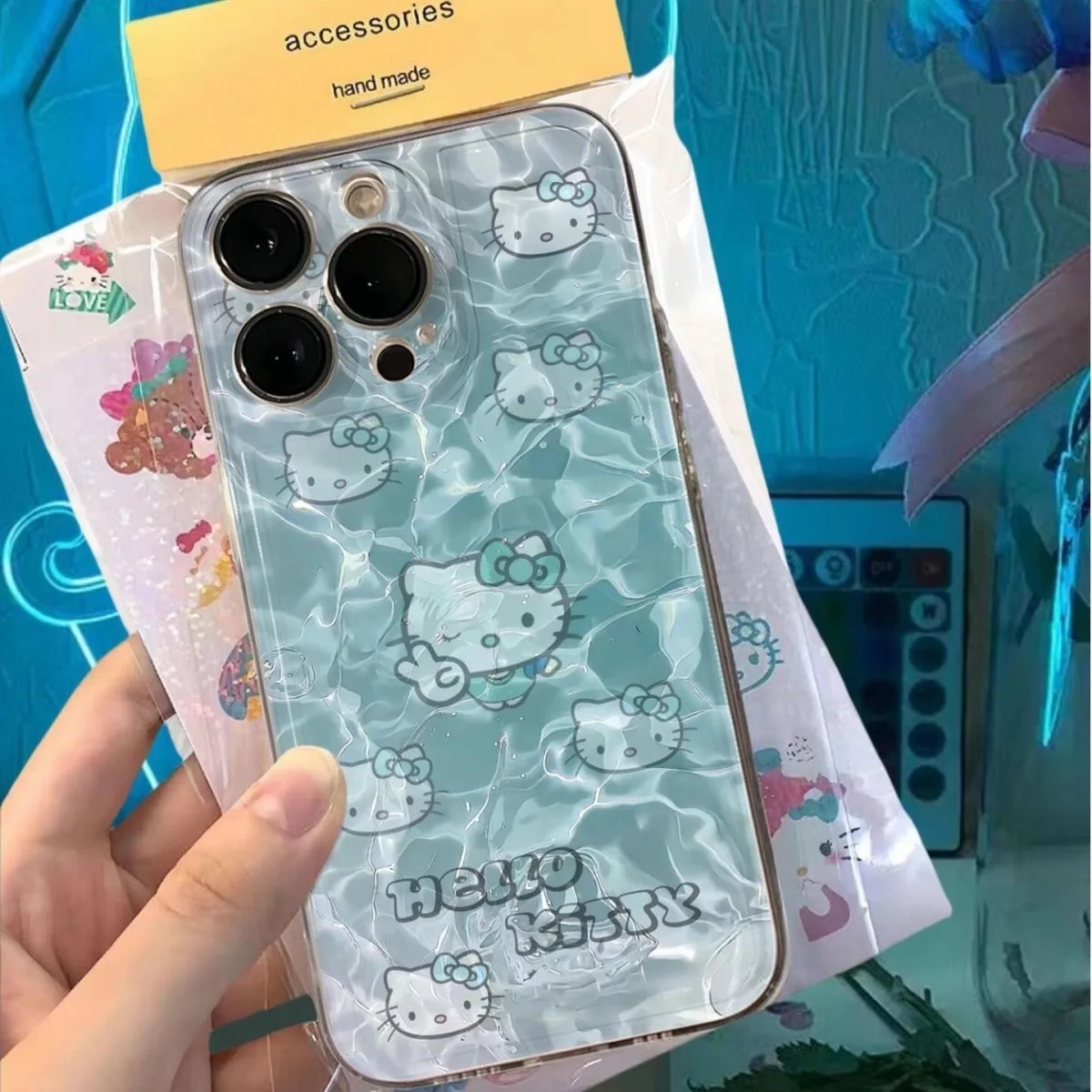 Summer Water Pattern Hello Kittys Phone Case For OPPO A3 A60 A57 A38 A79 A58 A98 A5 F9 F11 A94 A92 A76 A74 A73 A54 A53 A31 A15