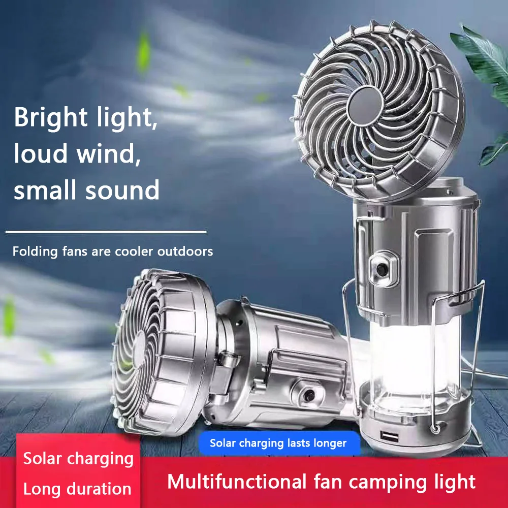 

Solar electric fan camping light portable stretch switch camping light lithium battery emergency light horse light