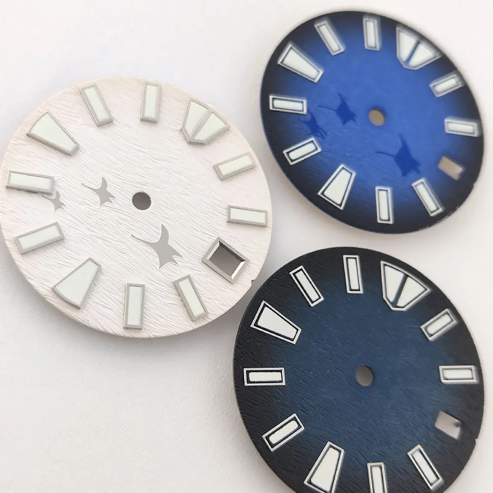 28.5mm dial NH35 dial custom logo white black blue dial green lumens suitable for NH35movement watch modificationdial watch dial