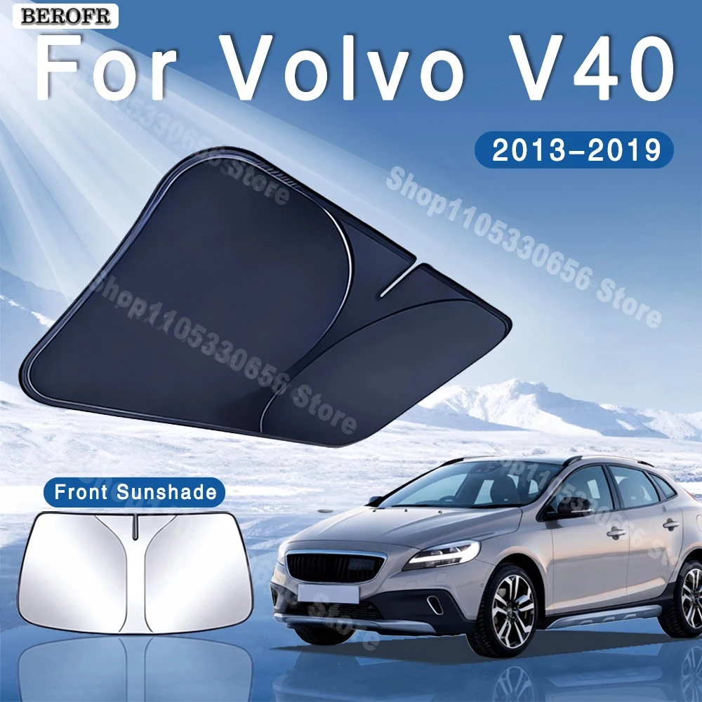 Foldable Car Sun Visor Front Windshield Sunshade Heat Insulation Summer Cooling Auto Accessories For Volvo V40 2013~2019 2014