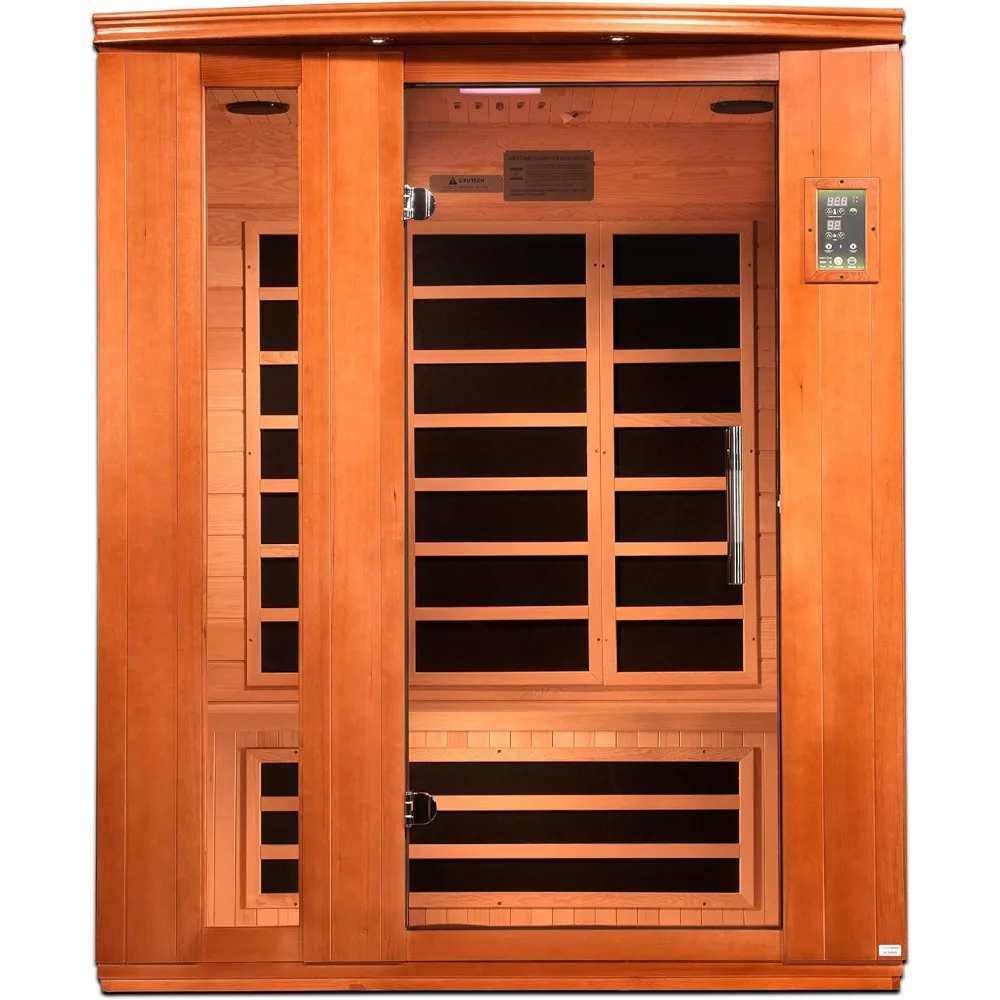 3-Person Low EMF (Under 8MG) FAR Infrared Sauna (Canadian Hemlock), Sauna