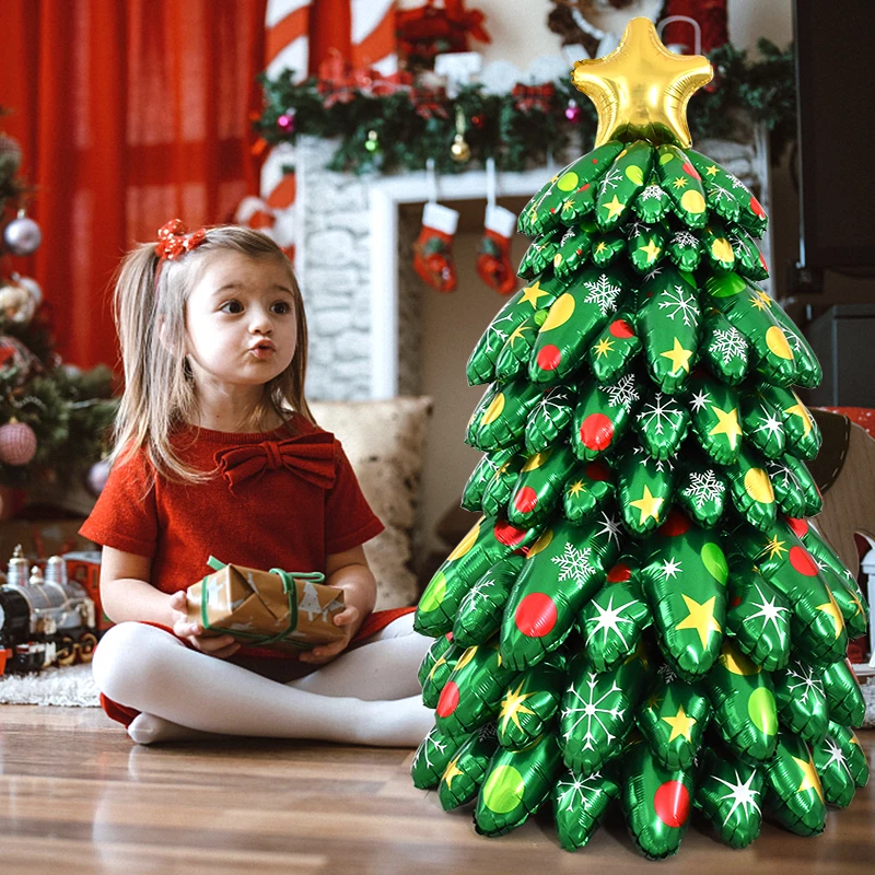 Christmas Foil Balloons Inflatable Party Decor Green Christmas Tree DIY Balloon Merry Xmas Decor For Home New Year Navidad