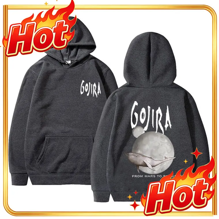 France Metal Band Gojira From Mars To Sirius Flying Whales Music Album Graphic Hoodie Male Fashion Vintage Pullover Tracksuit