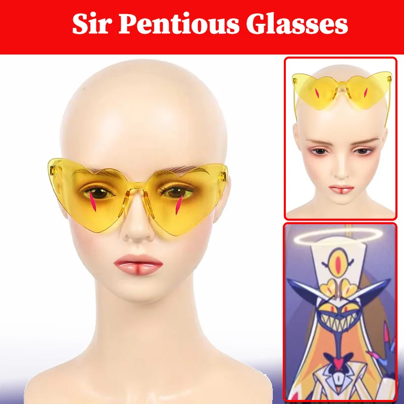 TV Hell Inn Hotel 2 السير Pentious Heaven تأثيري نظارات الشر زعيم Disgusie الأصفر على شكل قلب نظارات هالوين البدلة الدعامة #1