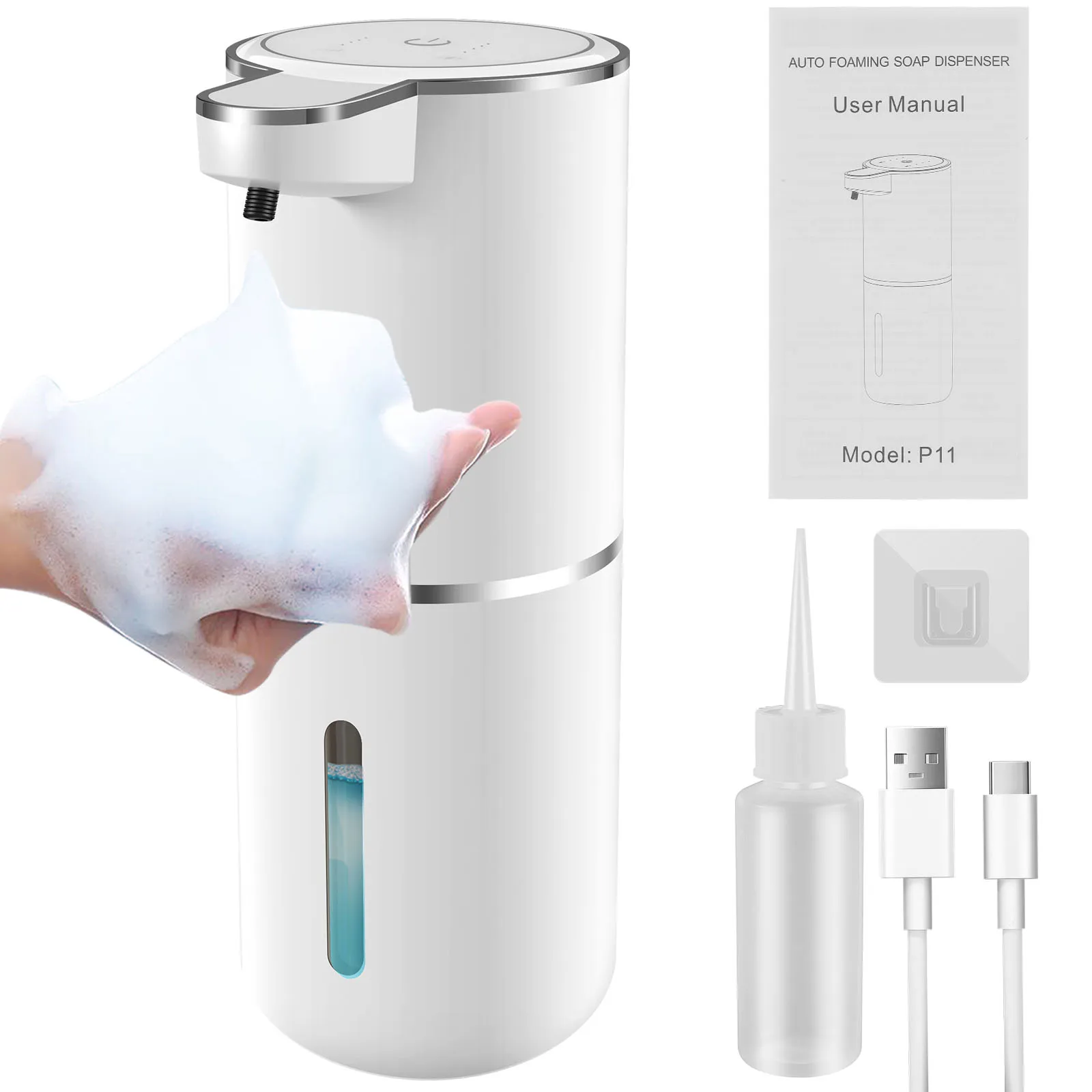 

Automatic Soap Dispenser 500mAh Rechargeable Touchless Soap Dispenser 380ML Smart Soap Dispenser 4 Levels Adjustable Electric