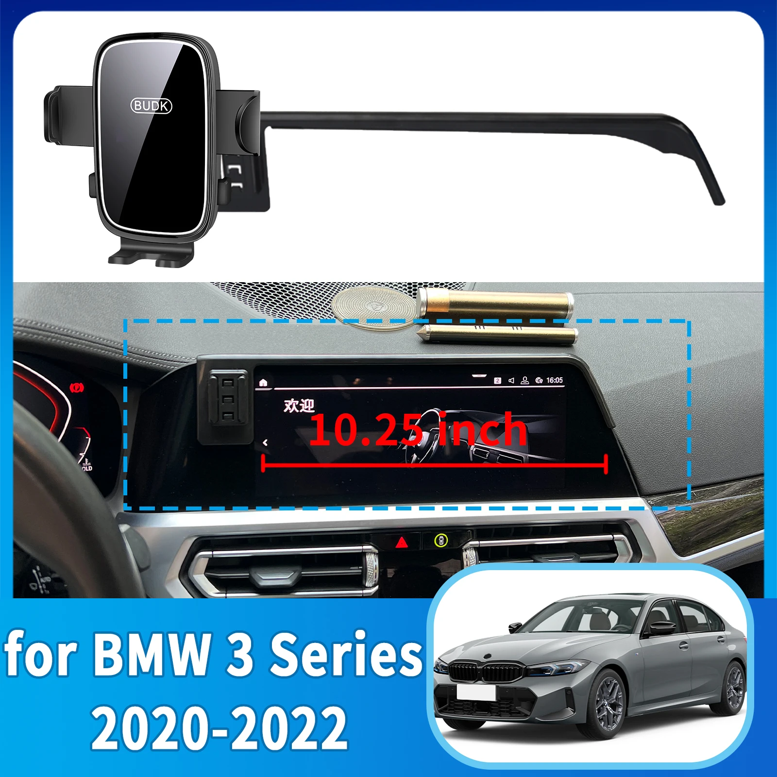 

fit for BMW 3 Series 2020-2022 G20 (10.25in) Phone Holder, Dashboard Screen Mount Bracket Easy Installation​​ Car accessoires