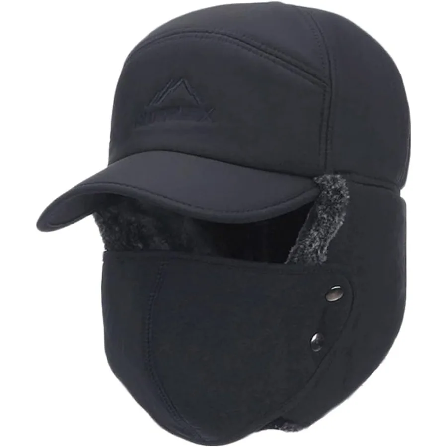 

Мужская зимняя шапка-ловушка с ушками, теплая меховая шапка, изолированная бейсболка с крышкой для лица