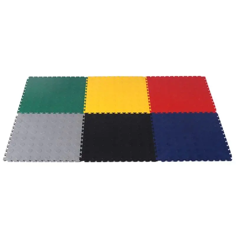 6mm Thick PVC Waterproof Anti-Slip Click Garage Floor Tiles 50x50cm Storage Partition for Car Wash & Garage