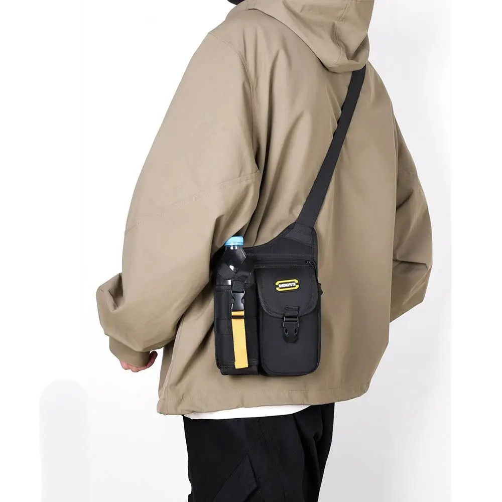 

Multipocket Men Motorcycle Crossbody Bag Large Capacity Waterproof Motorbike Shoulder Bag Adjustable Strap with Bottle Holder