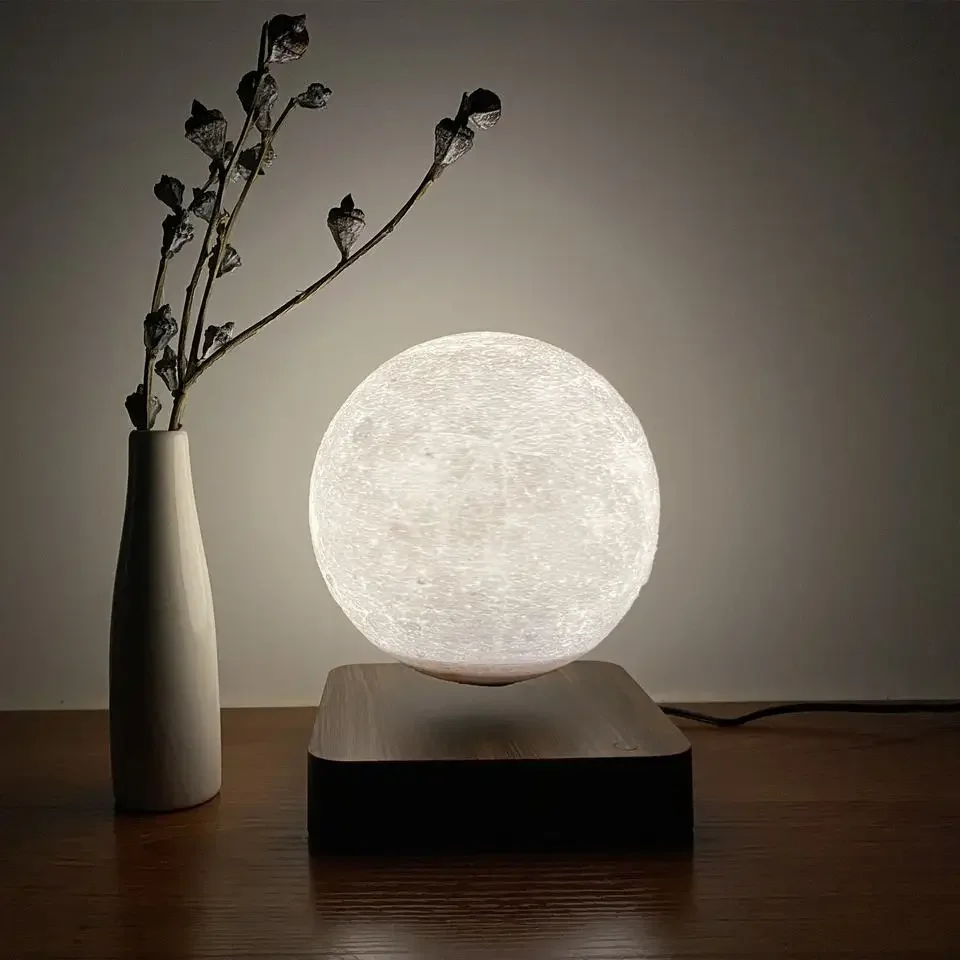 Dropshipping  Desk Light Hot Sales Levitating Moon Lamp Creative Magnetic LED Night Light Birthday Gift Business Gift Table Lamp