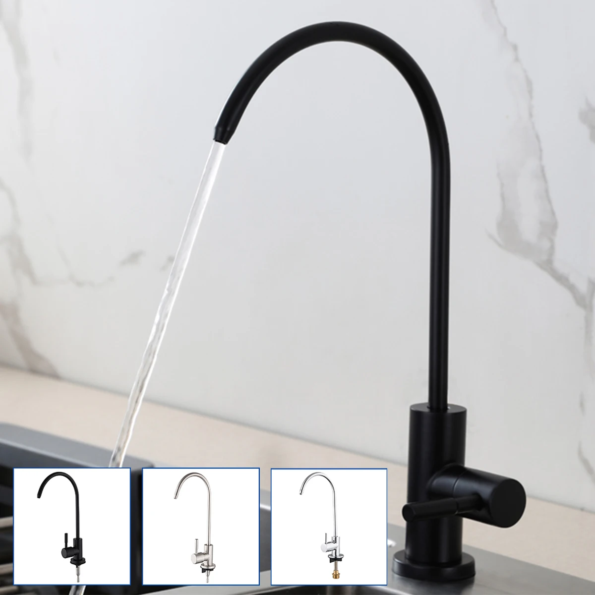 Kitchen Stainless Steel Filter Faucet 1/4