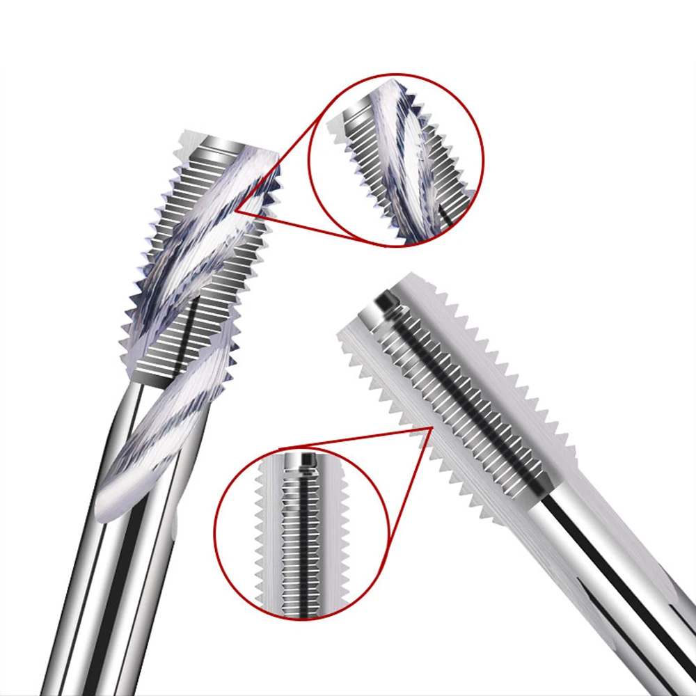 Máquina CNC de grifos de flauta en espiral, grifo de flauta recta, rosca métrica de carburo sólido, M2, M2.5, M3, M3.5, M4, M16, M5, M8, M10, M12, M14