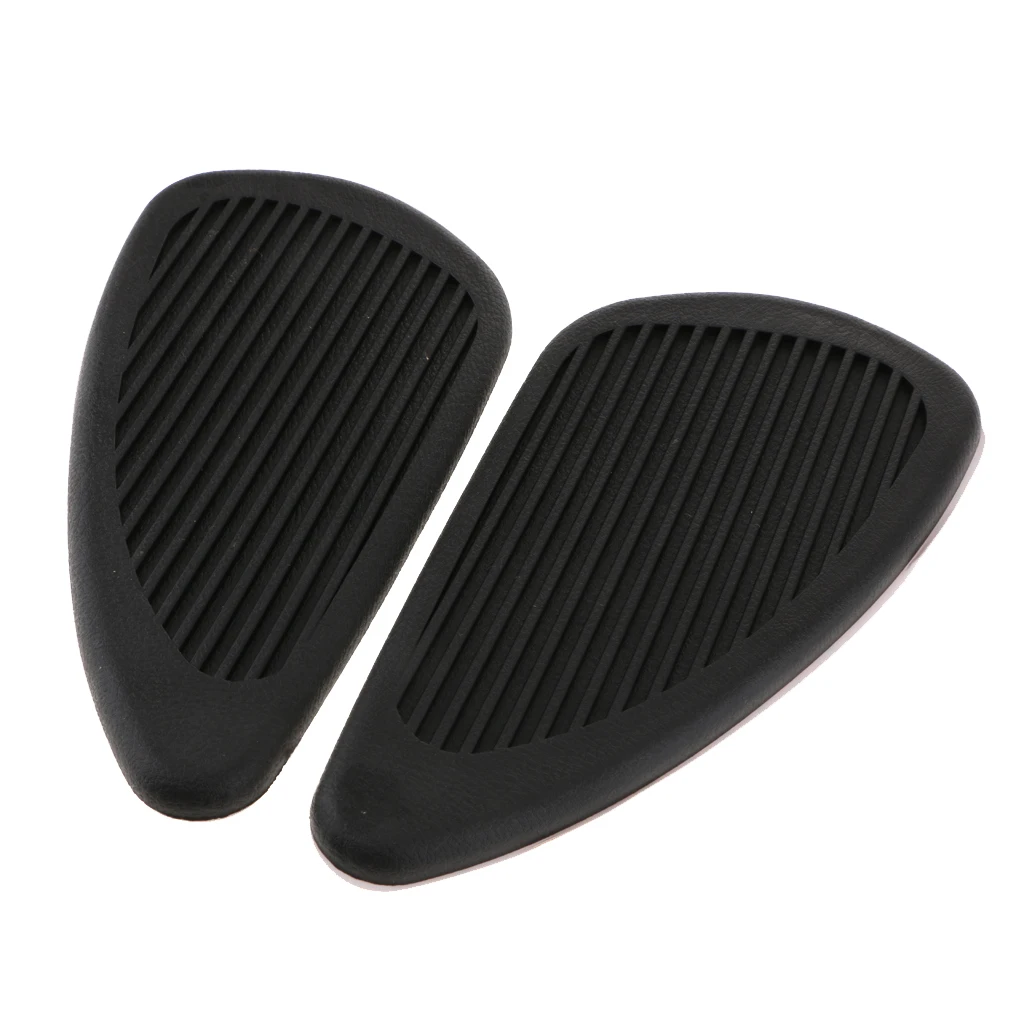 Left & Right Fuel Tank Traction Side Pads Non-slip Gas Fuel Knee Grip Stickers Cafe Racer (Brown,Blak)