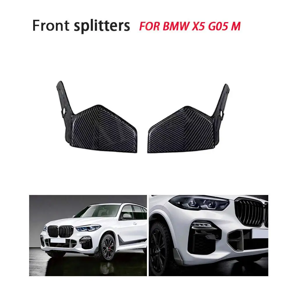 Front Bumper Lip Side Splitters for BMW X5 G05 M Sport 2019+ Carbon Fiber Anti-collision Winglet Apron BodyKits ABS Accessories