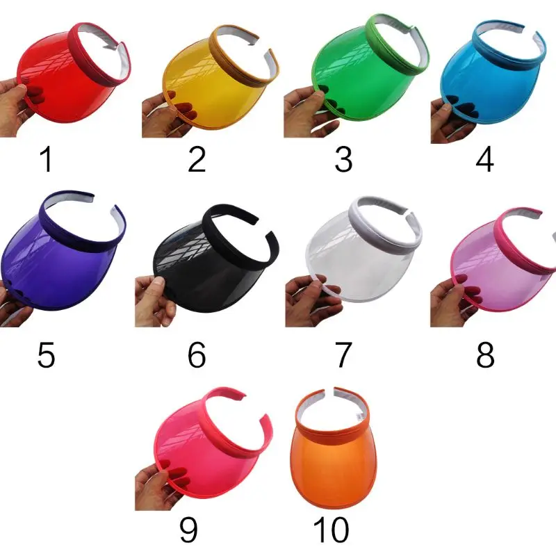 

Adult Baseball Candy Color Beach Empty Top Plastic Wide Brim for Sun Visor H Drop Shipping