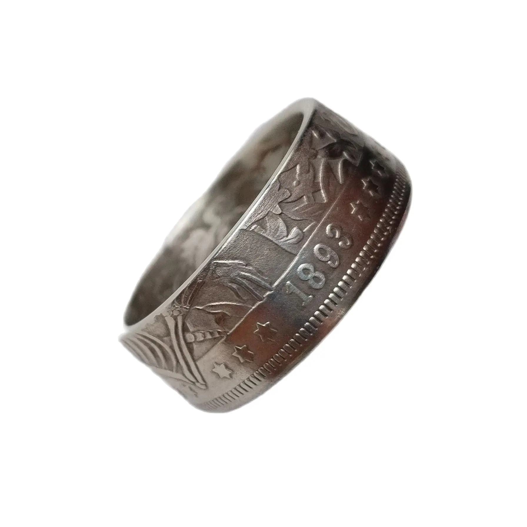 

Handmade Ring from US 1893 Morgan Hobo Silver Plated Coin U Pick Size 8-16 for Friend's Gift