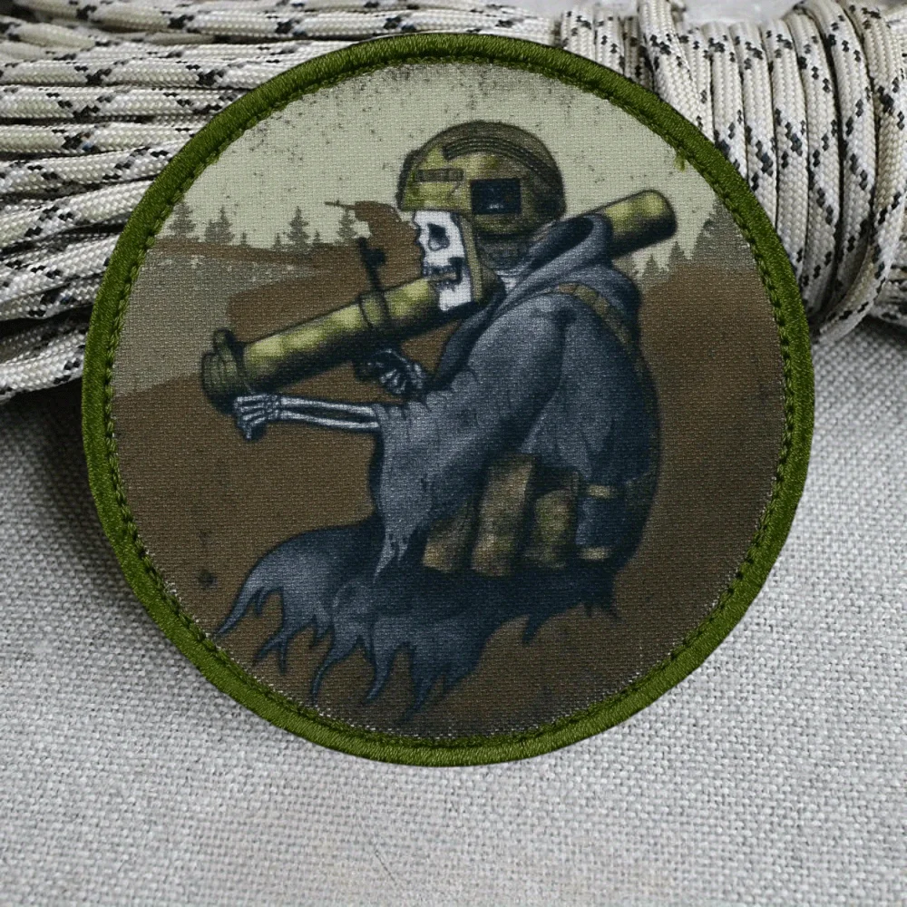Ghost parche táctico impreso de moral militar con gancho y bucle - imagen 3