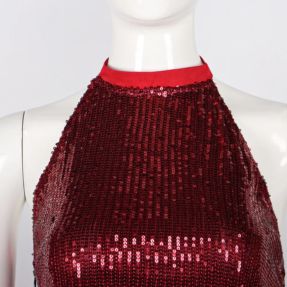 New John Wick Ballerina Rooney Cosplay Costume Eve Sequined Red Dress Evening Gown Cosplay Halloween Stage Costume - view 4