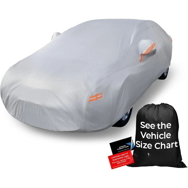 10-Layer Car Cover Waterproof All Weather -  Full Exterior Covers - Winter Rain Sun SUV Sedan. Size A4 (See Size Chart)