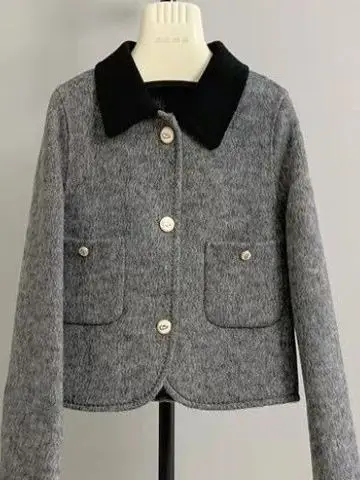 

Орто-пальто из овечьей шерсти Jaet Thiened, осенне-зимняя роскошная облегающая женская верхняя одежда прямого кроя, модная верхняя одежда