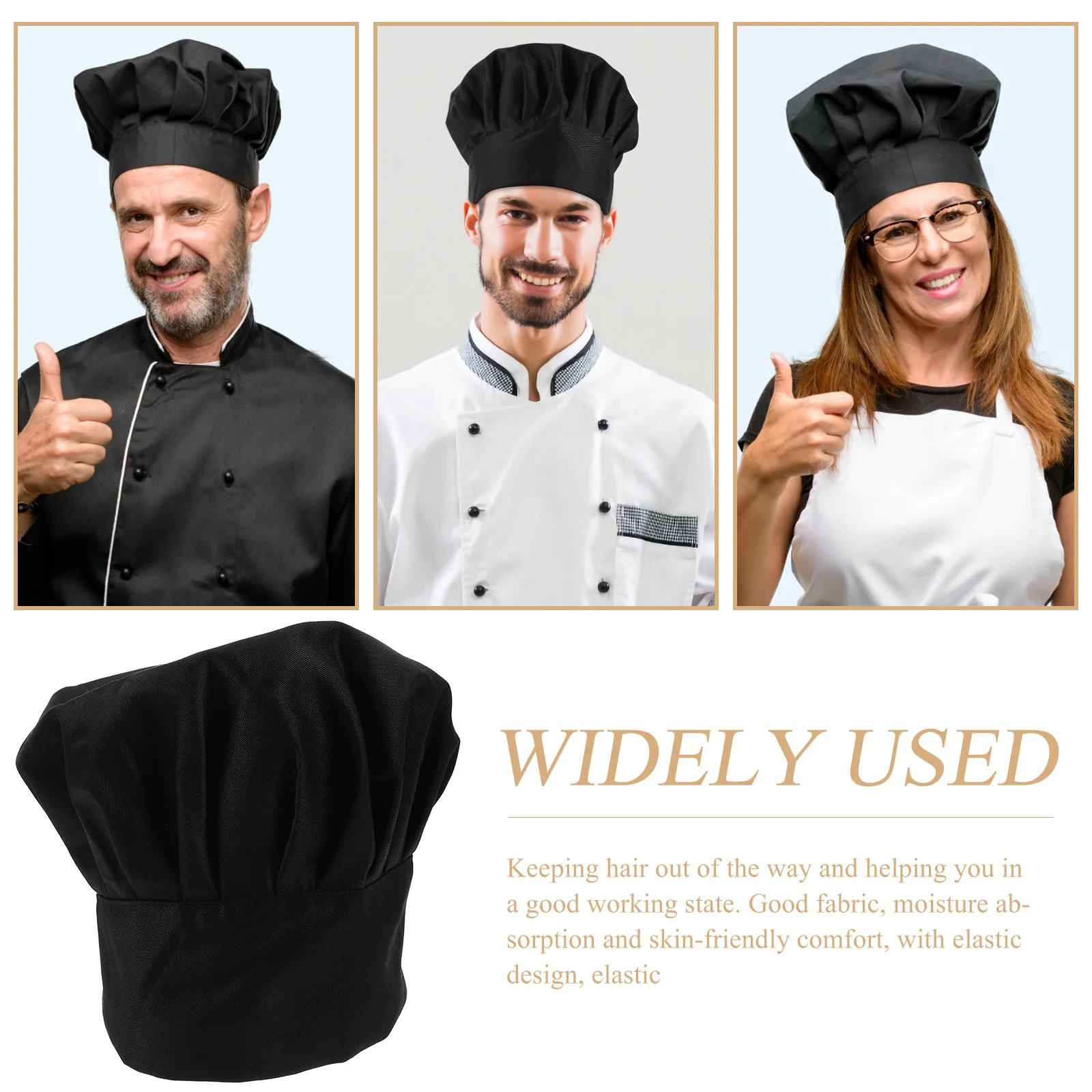 Kitchen Chef Hat Elastic Comfortable Cotton Cloth Cooking Hat Unisex for Restaurant Waiters Cooks Kitchen Supply