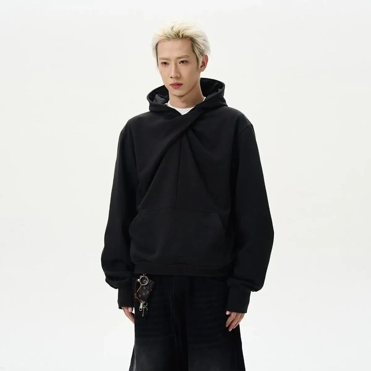 

Folds Design Hoodies Men Streetwear Fashion Hip Hop Cleanflit Loose Casual Pullover Hooded Sweatshirt Women Couple Y2k Hoody