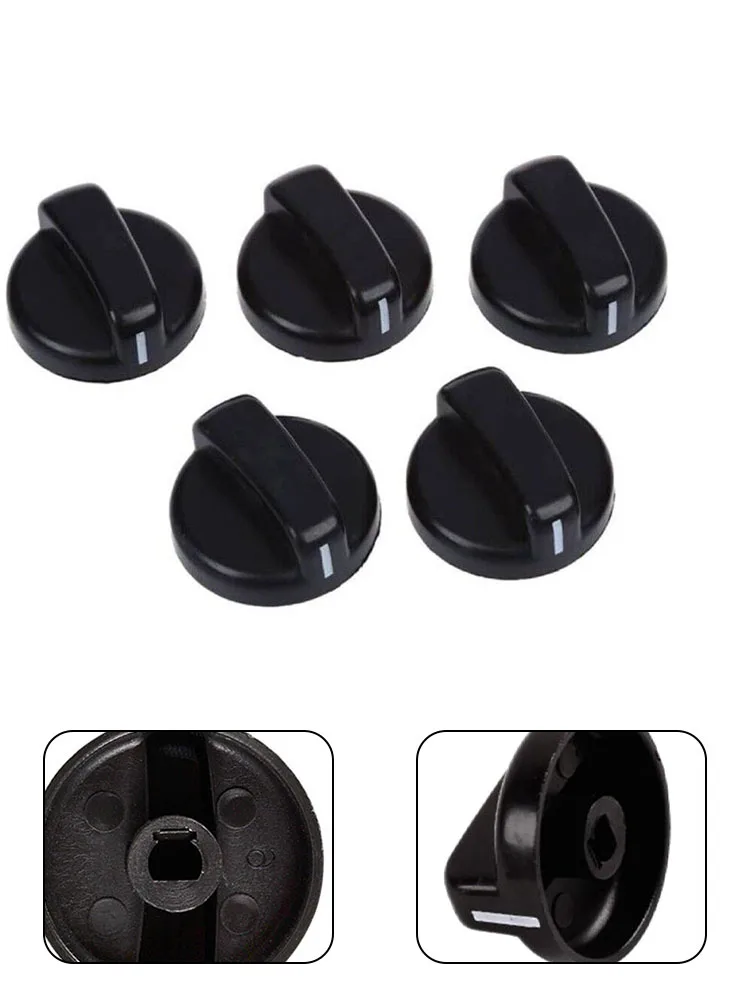 5PCS Black Gas Stove Knobs Cooker Oven Control Switch Gas Cooker Accessories Assembly Button Stove Repair Accessories