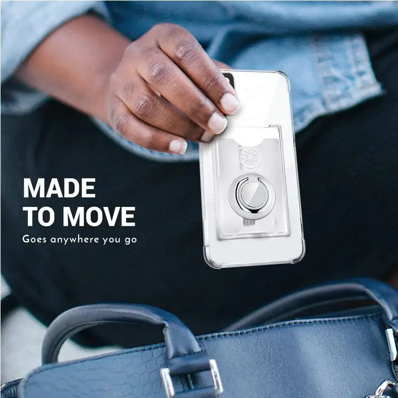Brieftasche Karte Slot Transparent Fall Für Samsung S25 Ultra S24 FE Ring Ständer Halter Weiche Silikon Abdeckung Für Galaxy S23 S22 plus S21 – Detail 3