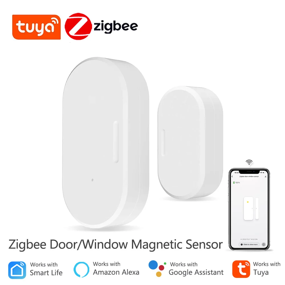 Tuya Zigbee Deur Magnetische Sensor Deur Raam Open Gesloten Detector Alarm Sensor Smart Life App Werkt Met Alexa Google Home