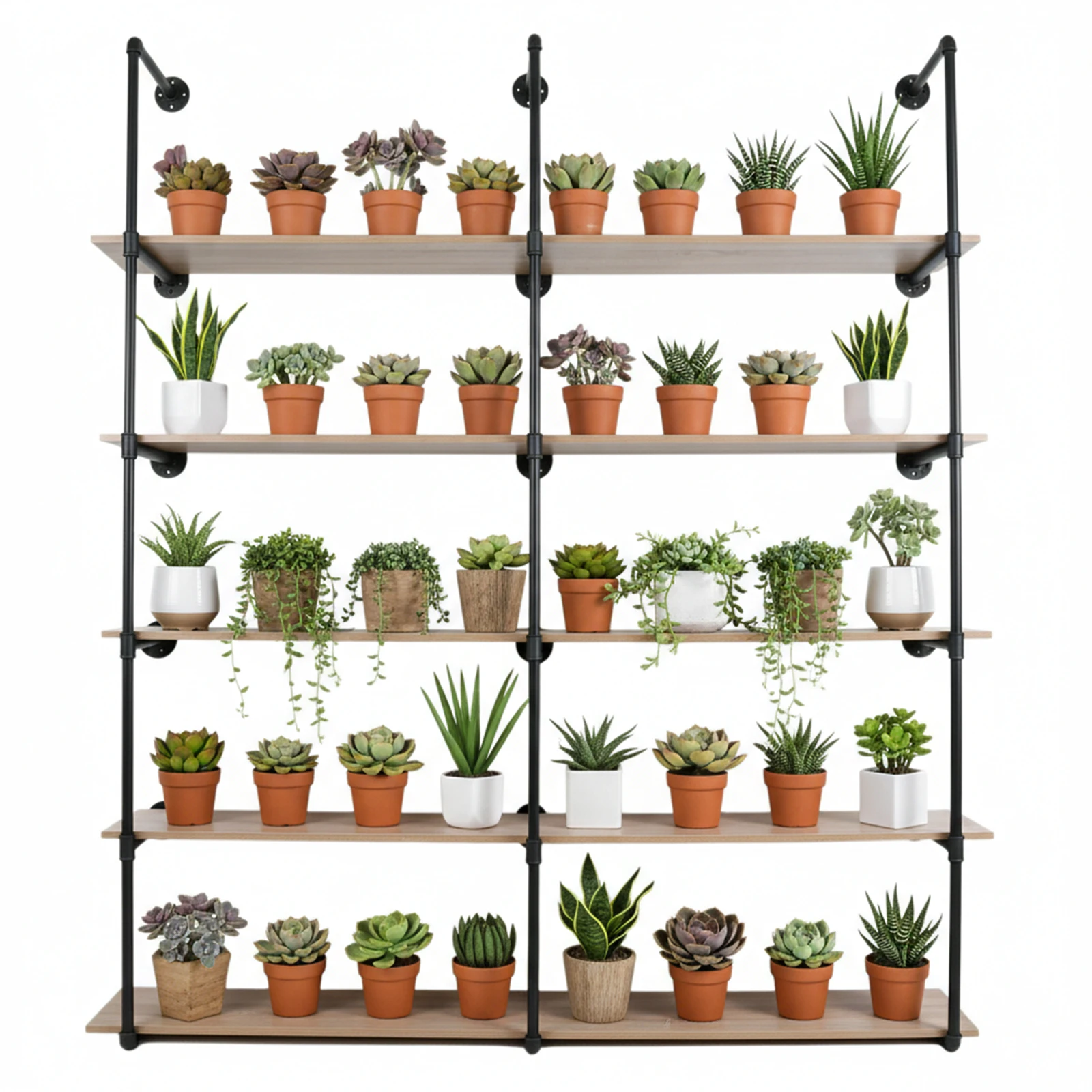 

Плавающие книжные полки из труб, 5-ярусные, 72 дюйма, промышленные трубчатые полки с деревянными планками, в деревенском стиле, для кладовой и кухни