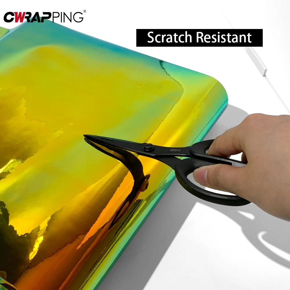 Car Stickers Vinyl Film Laser Plating Rainbow Yellow Stickers Waterproof Anti-scratch Body Color Change Film Auto Accessories