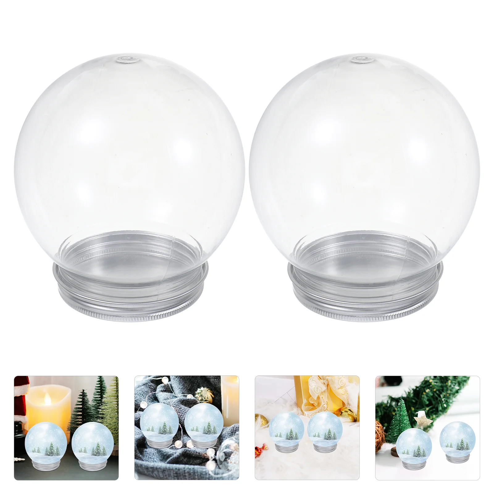 

4 PCS Snow Globe Crafts Making Water Globes Round Clear Plastic DIY Supplies The Pet