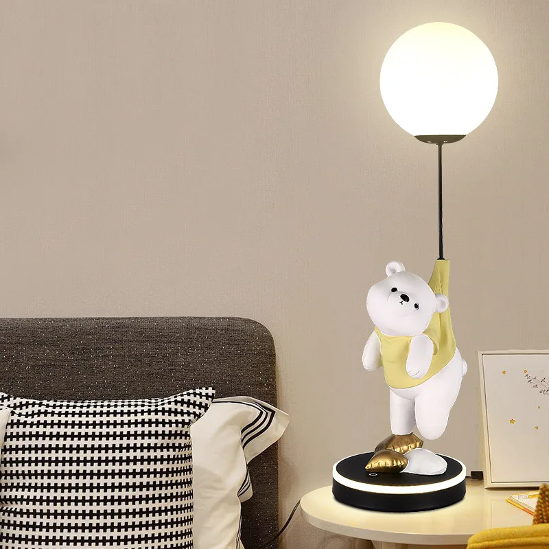 New Children S Room Creative Desk Lamp Light Luxury Art Cartoon Bear Living Room Decoration Lamp Bedroom Bedlight