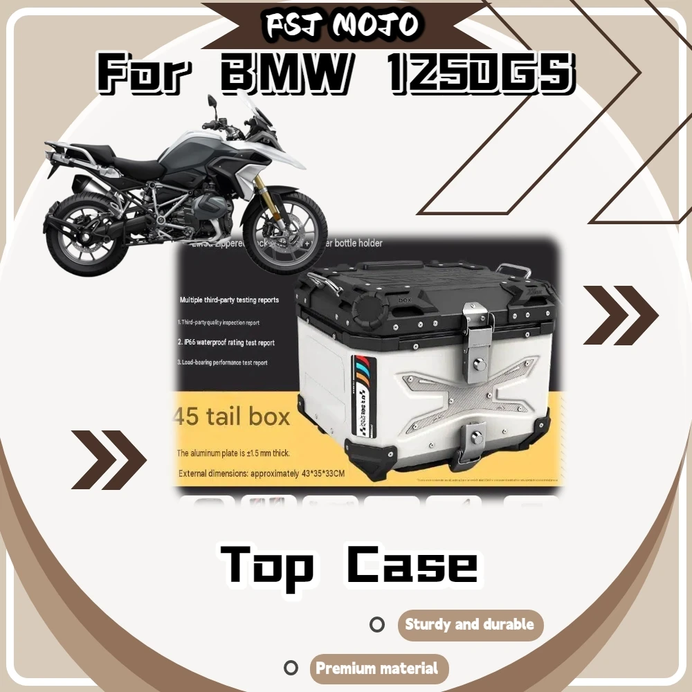 For BMW 1250GS Large Volume Aluminum Top Case Stable Hinge Structure Convenient For Long‑Distance Tour Mod Accessories