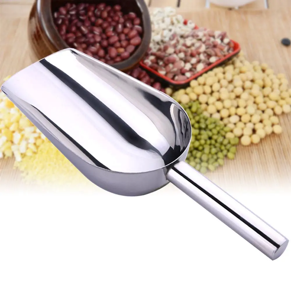 Multi-function 8-inch Stainless Steel Ice Shovel And 6-inch Ice Clip Party Candy Cake Clip Ice Flour Grain Tea Coffee Food Tools