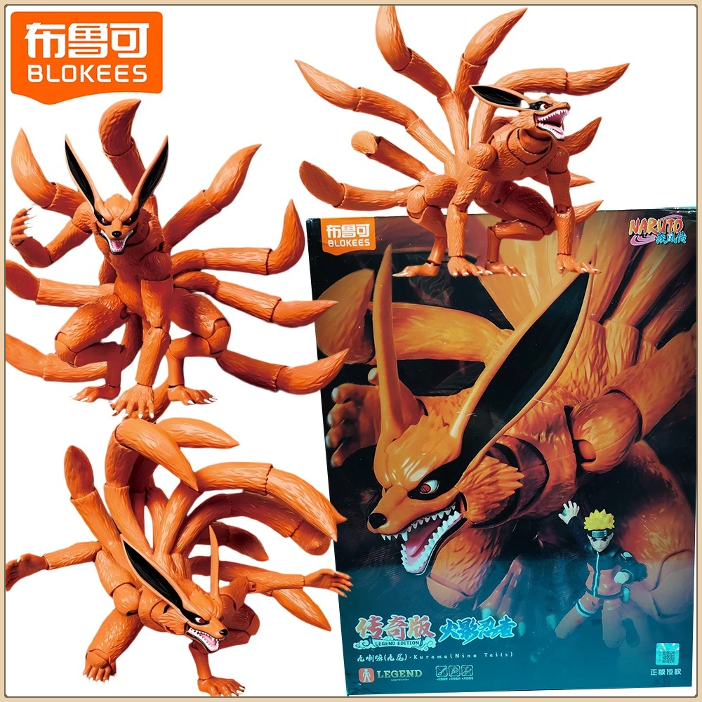 

Genuine BLOKEES Naruto Kurama Action Figures Cartoon Anime Character Movable Model Puzzle Toys Desktop Ornament Boys Girls Gifts