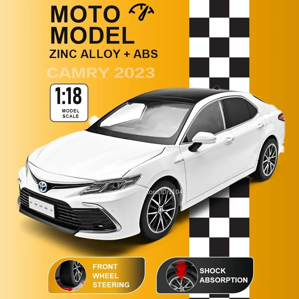 

1:18 Scale Camry 530LI Model Toy Cars Alloy Diecast Shock Absorption Door Opened Foldable Rearview Mirror for Children Gifts