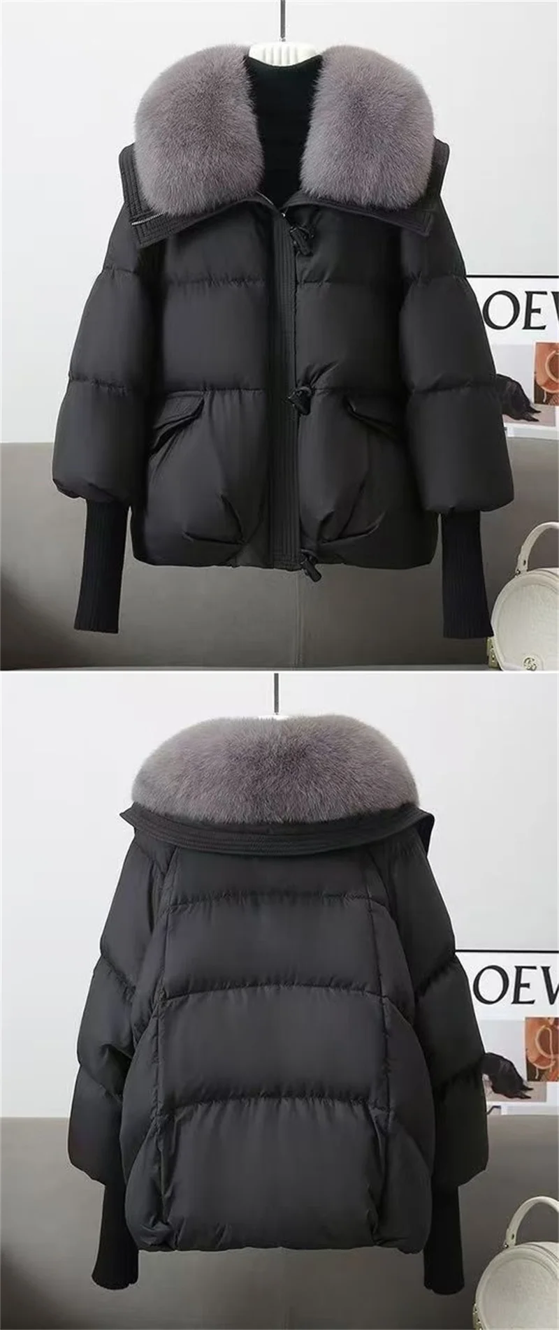 Winter New 2025 Down Cotton Jacket Short Parka Coat Western Korean Version Loose Cotton Jacket Big Fur Collar Thick Overcoat