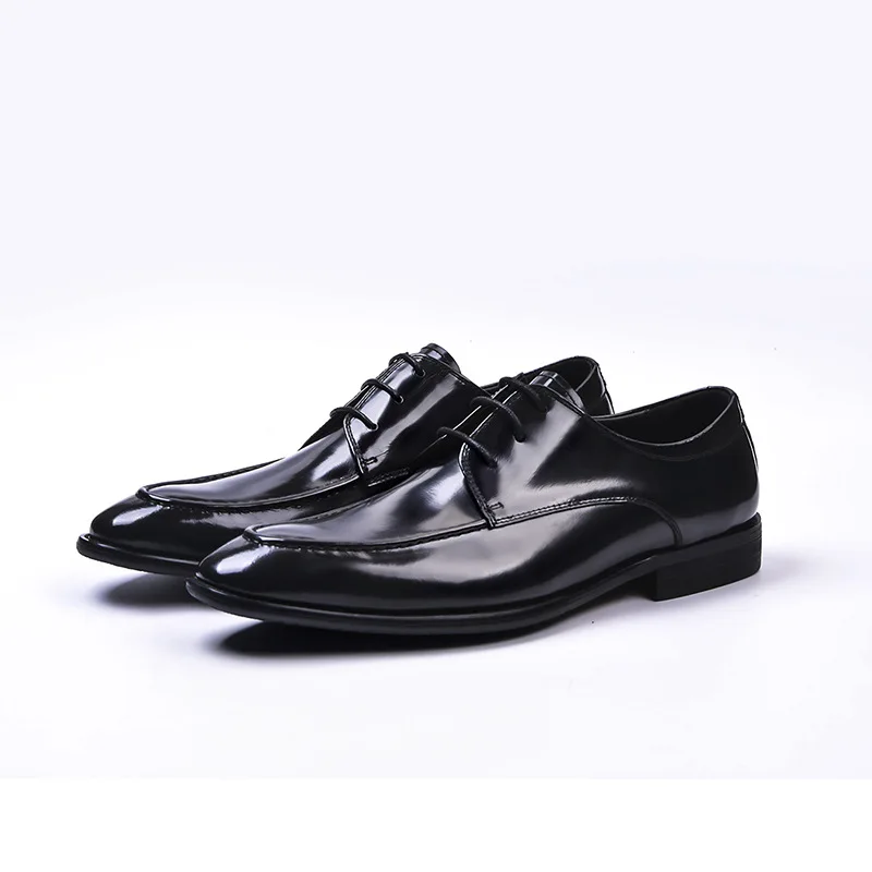 Shiny Leather Pointed Toe Men's Suit Formal Shoes Casual Young Men's Driving Patent Leather Business Trendy Cowhide Men's Shoes