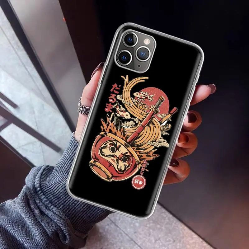 Kanagawa Surf Food Noodles Phone Case For Apple iPhone 11 13 14 15 16 12 Pro Max SE X XR XS 7 8 Plus Pattern Soft TPU Back Cover