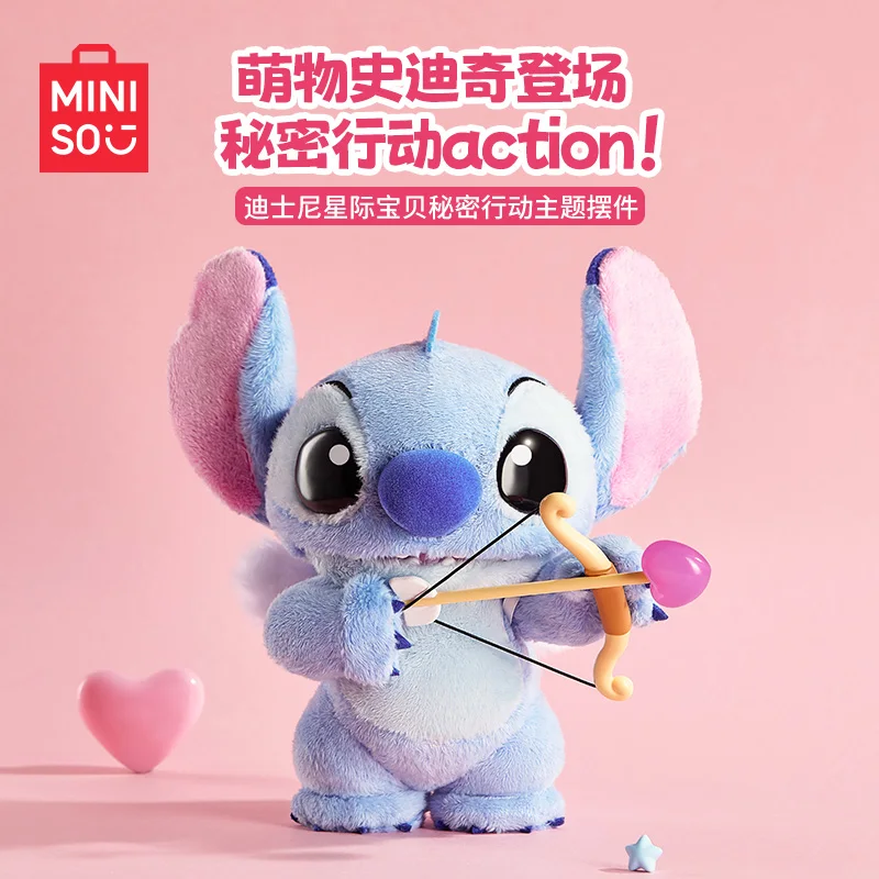 

Miniso Disney Lilo & Stitch Secret Action Themed Desktop Cute Cartoon Decoration Stitch Hand Character Valentine'S Day Gift