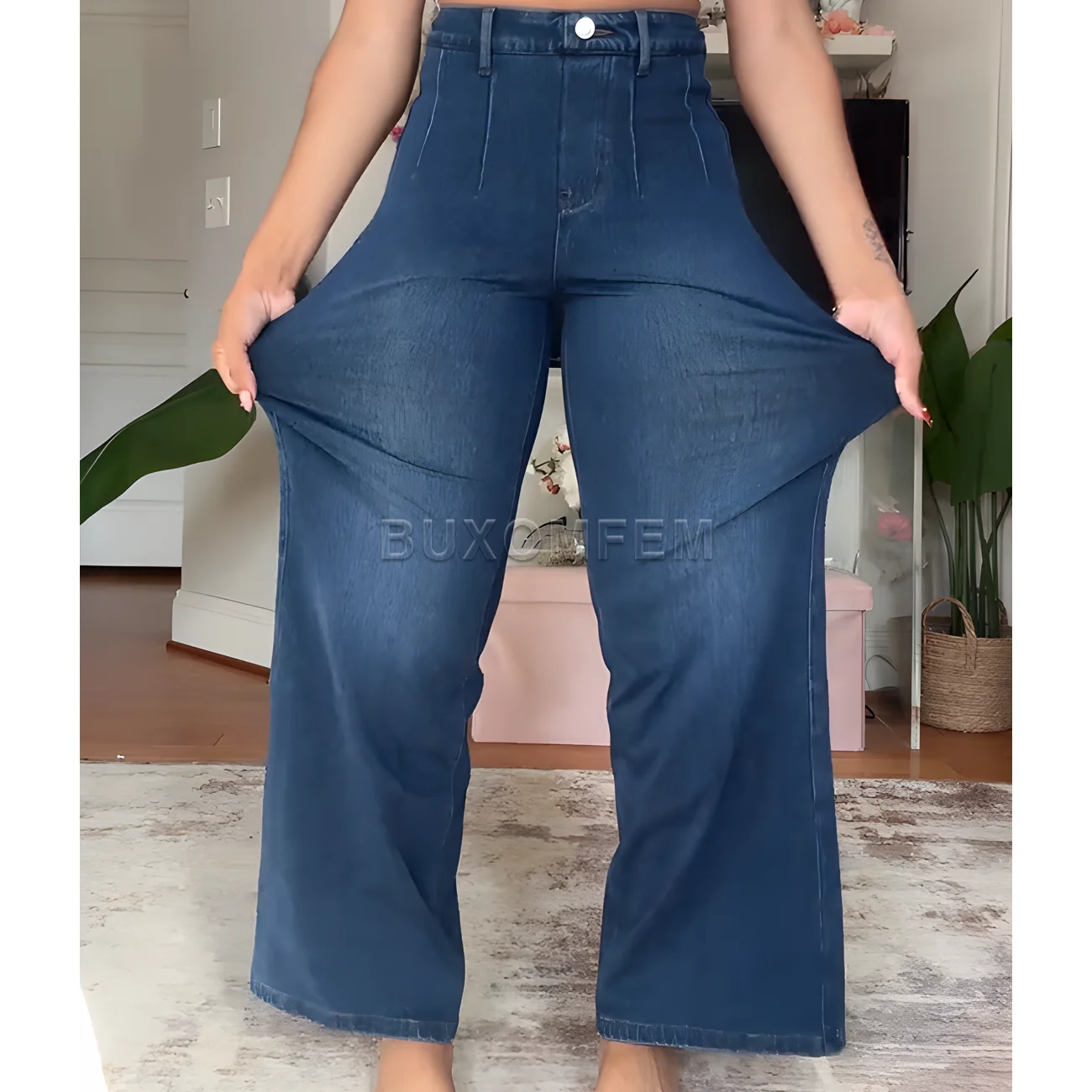 Women's High Stretch High Waisted Wide Leg Pants Ladies New Streetwear Outfits Stylish Full Length Straight Trousers Outwear