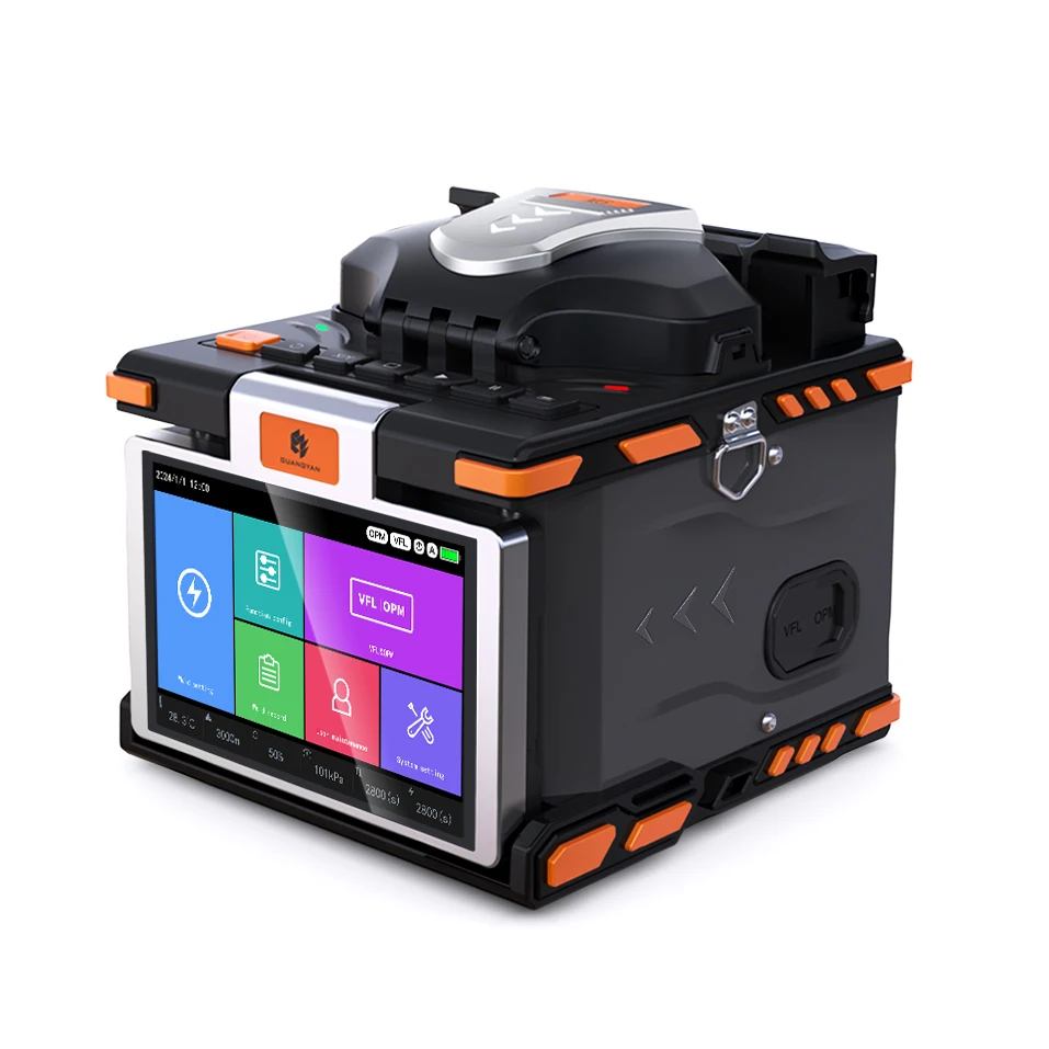 Support OEM Portable Optical Fiber Welding Machine 2024 OPM VFL All-in-one M5 Fiber Optic Fusion Splicer 6 Motors 5200mAh