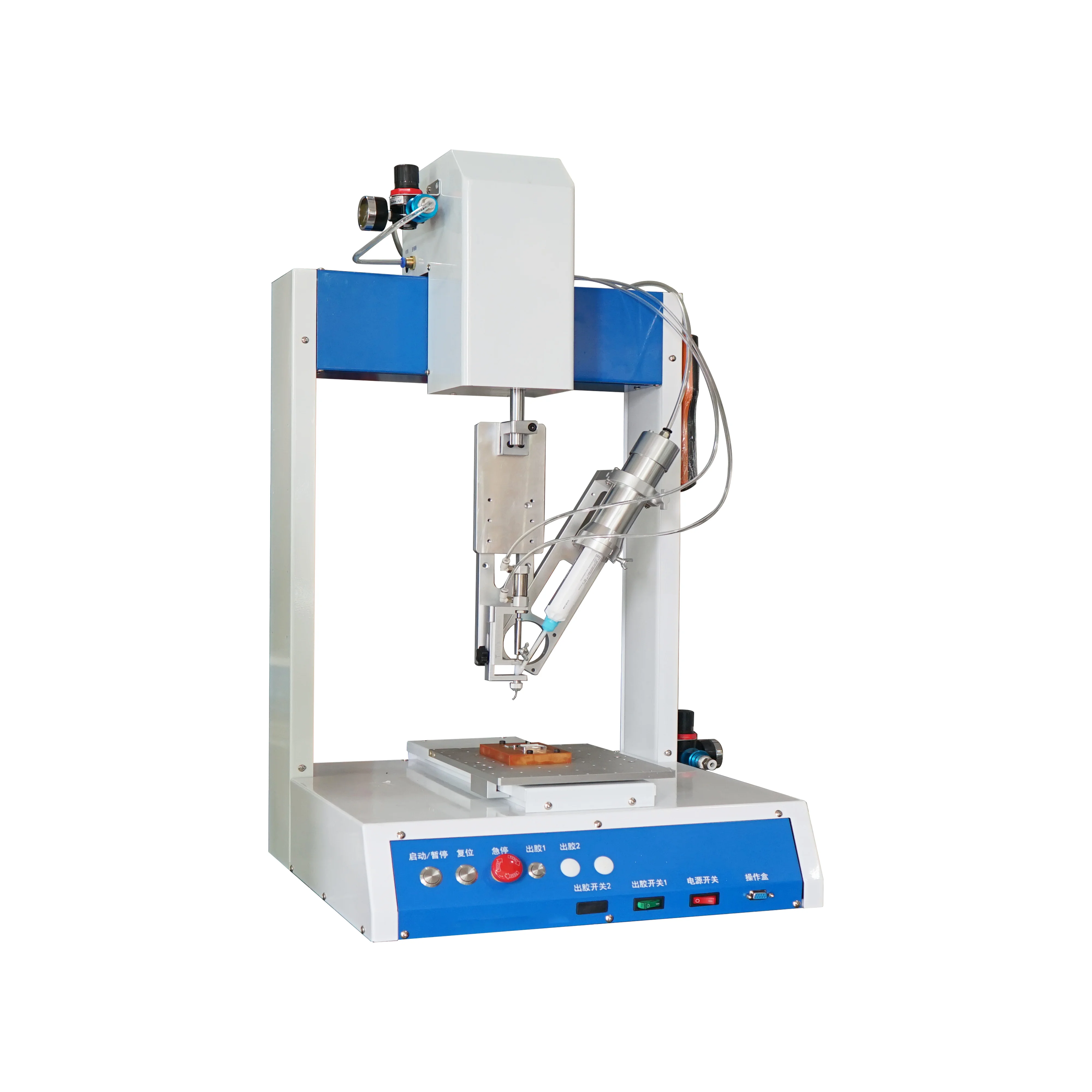 Four Axis Automatic Glue Dispensing Machine, R Rotary Axis Industrial Glue Dispensing Robot