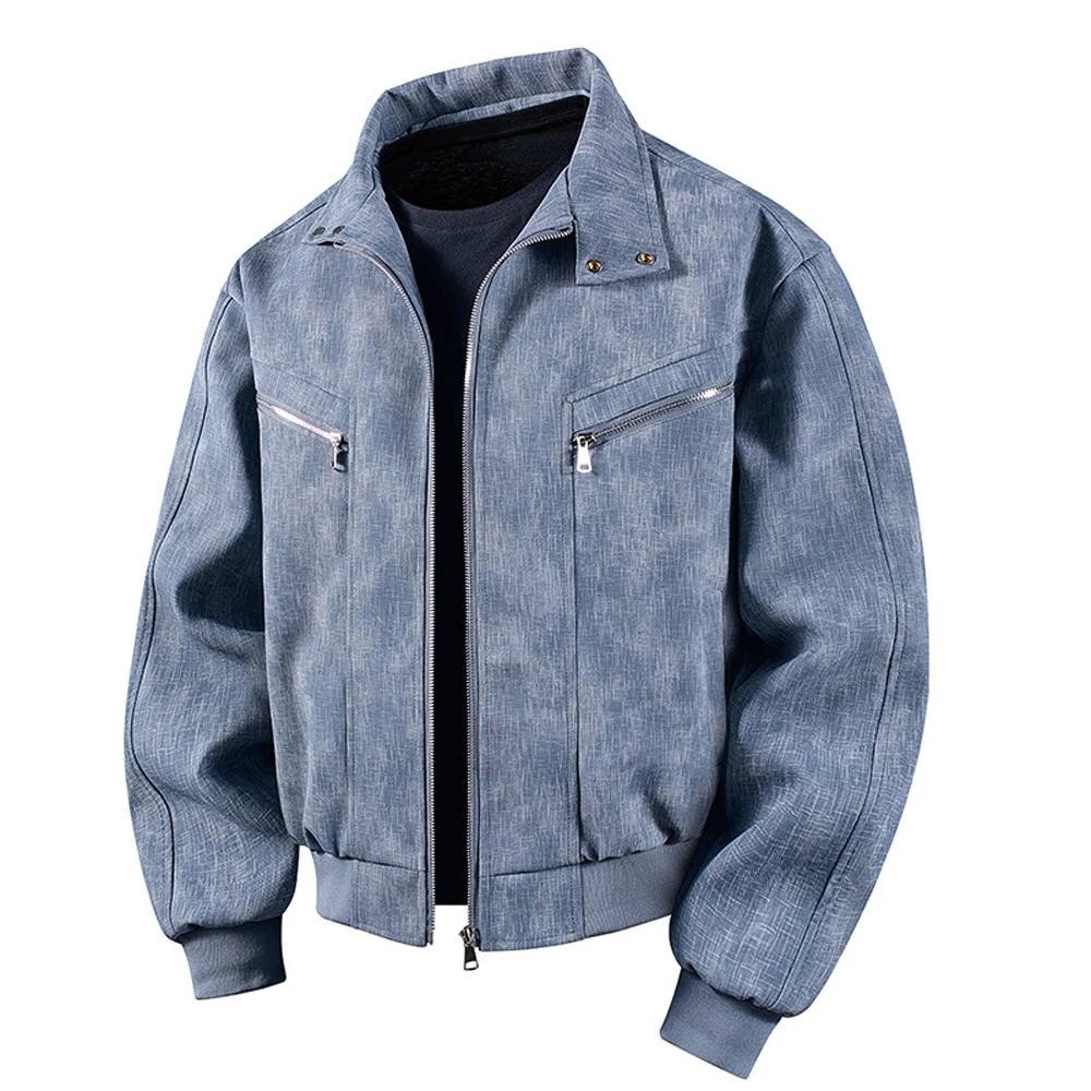 Spring Autumn Men's Cargo Bomber Jackets Vintage Men Retro Streetwear Zipper Coats Men Windbreaker Baseball Uniform Jackets