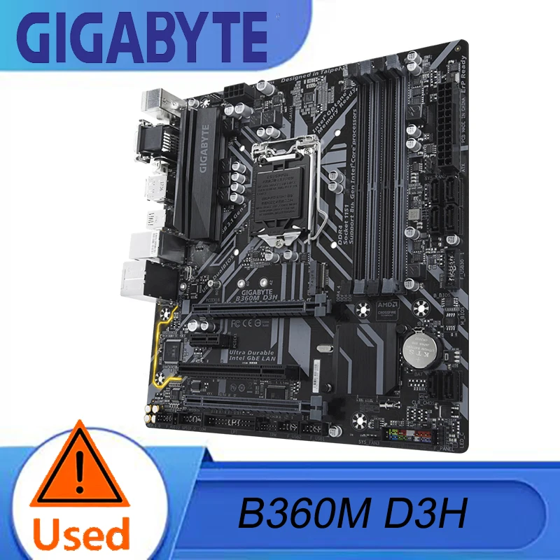 GIGABYTE B360M D3H (LGA1151/Intel/B360/Micro ATX/USB 3.1 Gen 2 (USB3.1) Type A/DDR4/Motherboard)